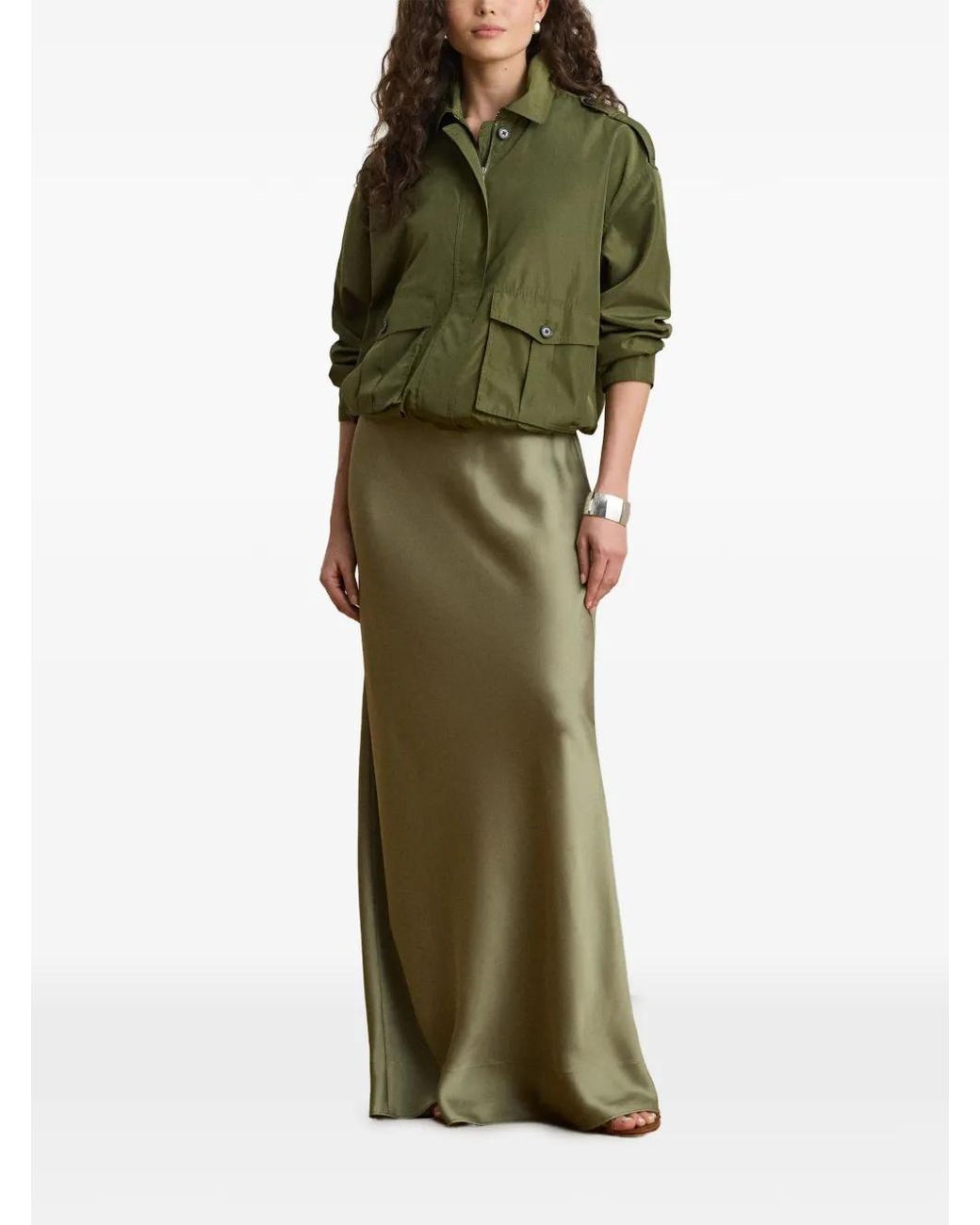 Ralph Lauren Green Utility-Pockets Epaulette Jacket