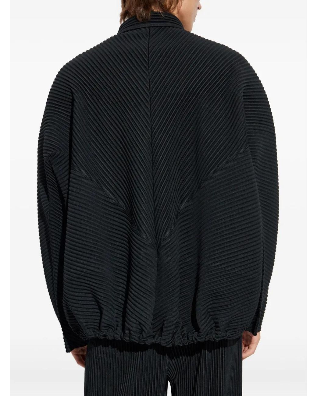 Homme Plissé Issey Miyake Blue Monthly Colors: September Plissé Buttoned Overshirt for men