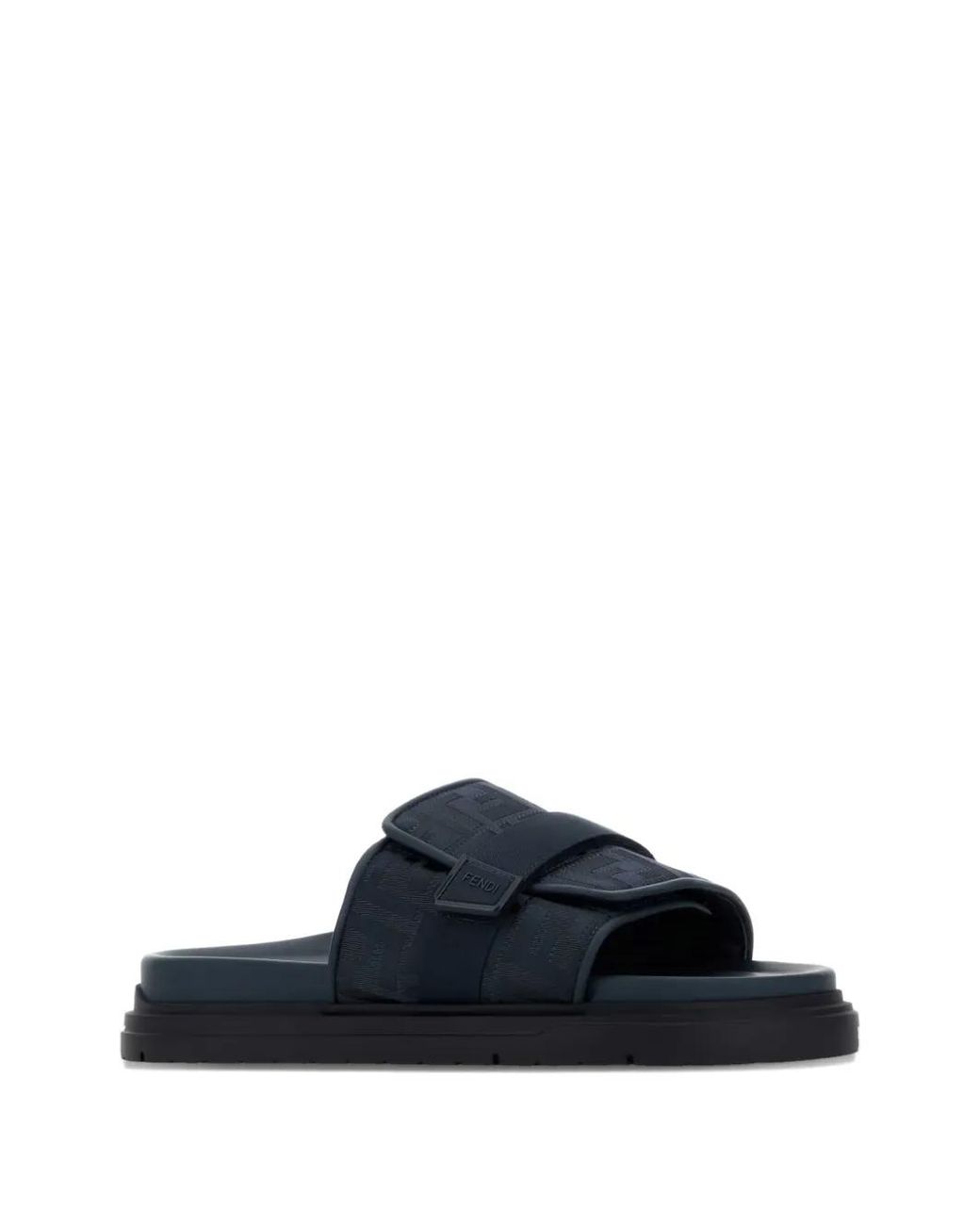 Fendi Blue Logo-Pattern Sandals for men
