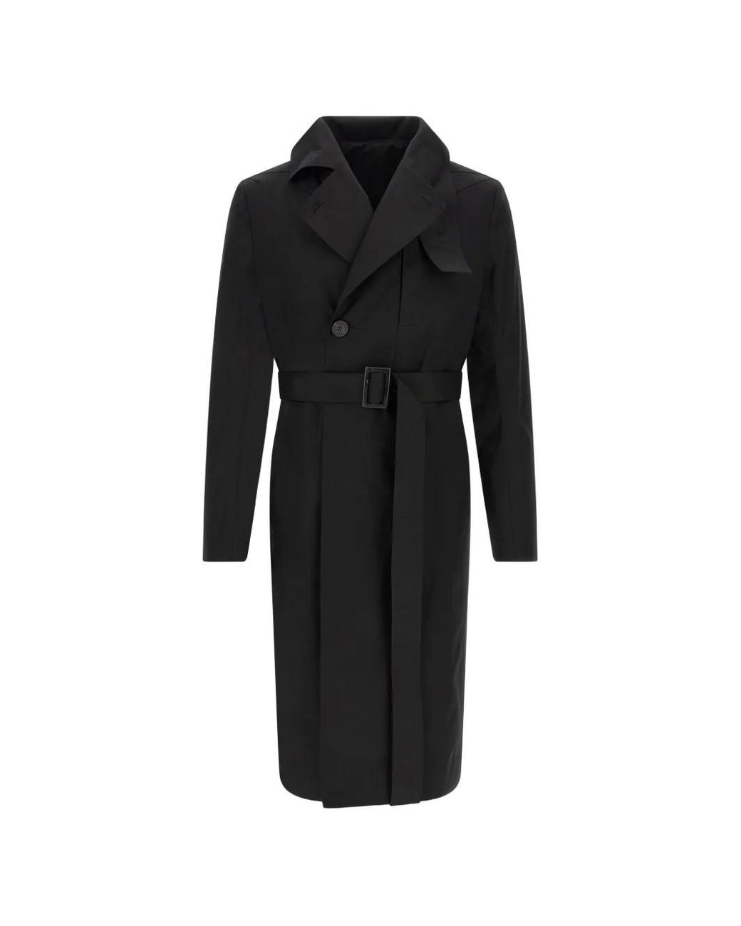 Rick Owens Black Mastodon Trench Coat for men