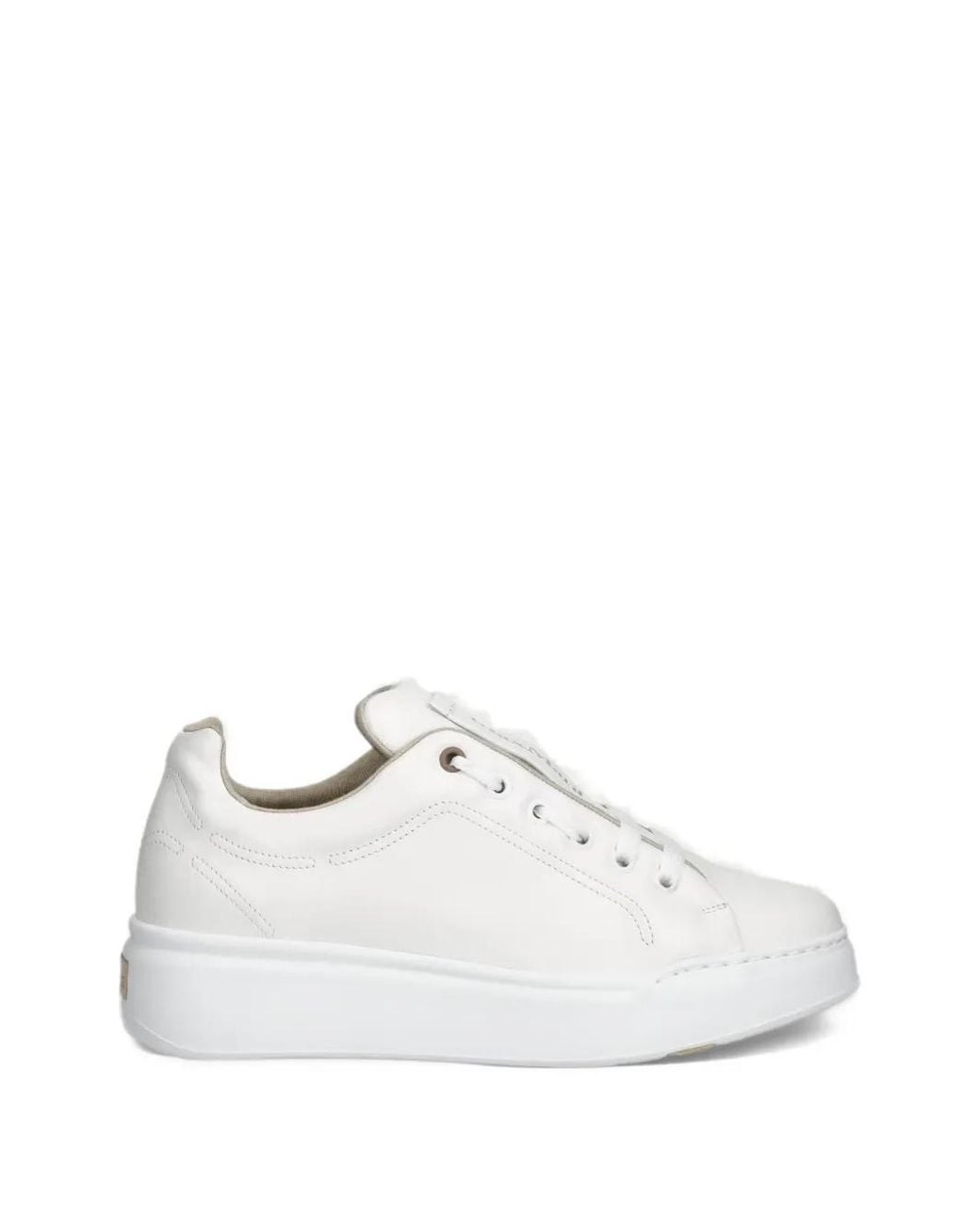 Max Mara White Logo-Plaque Leather Sneakers