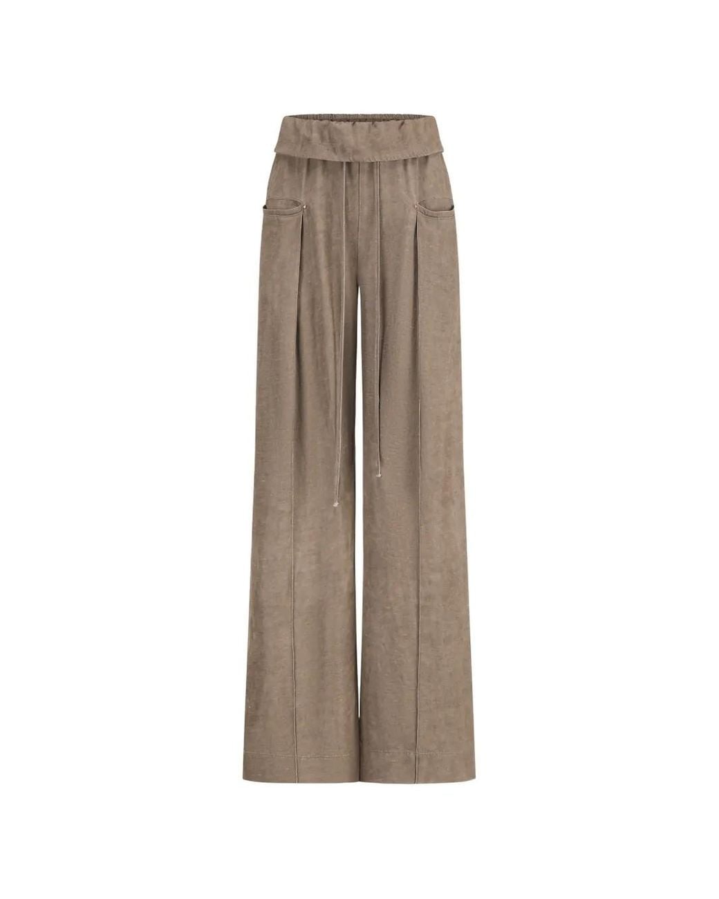 Oude Waag Natural Pantalon À Lien De Resserrage Et Effet Délavé