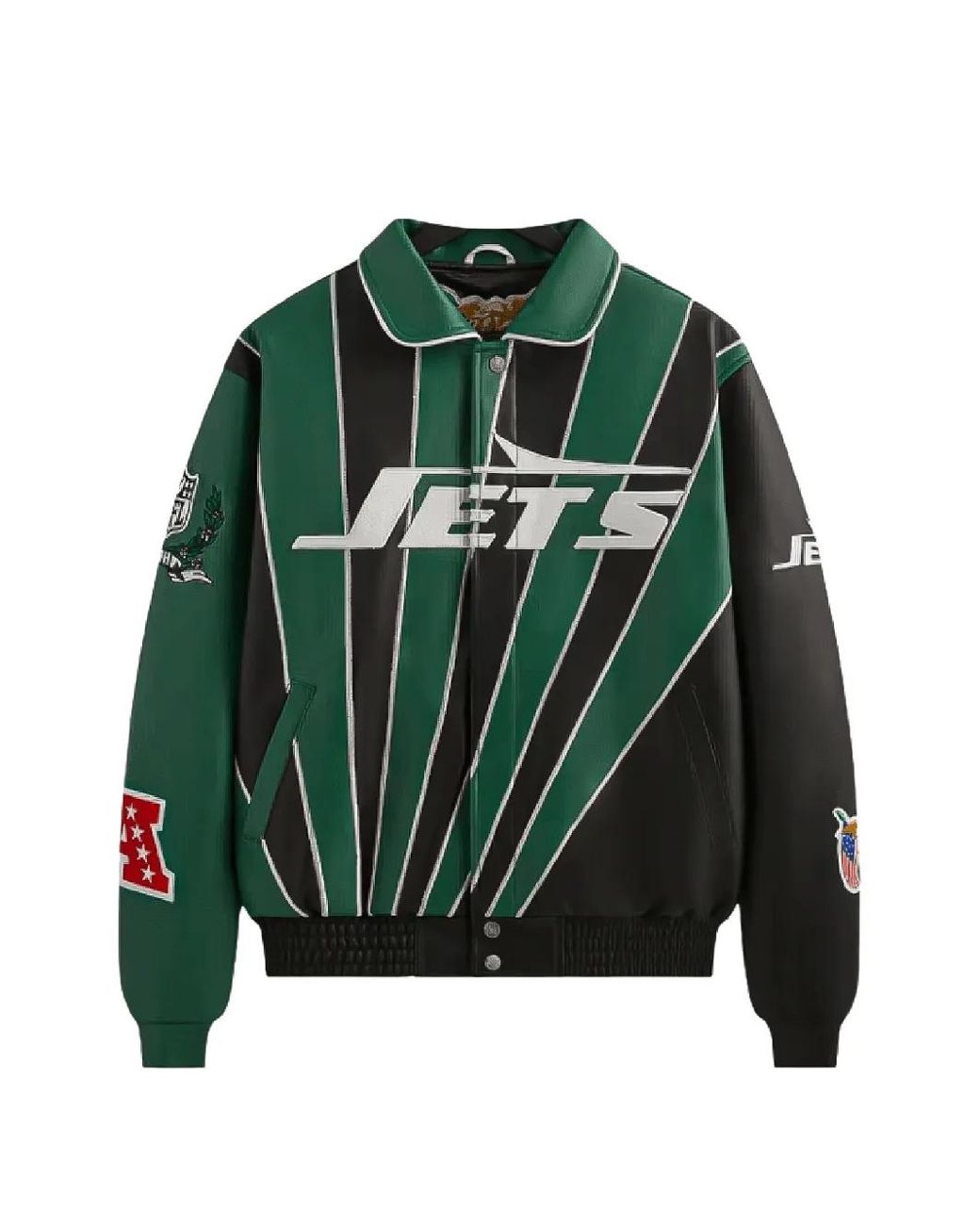 Kith Green X Jeff Hamilton Nfl Jets Varsity Jacket for men