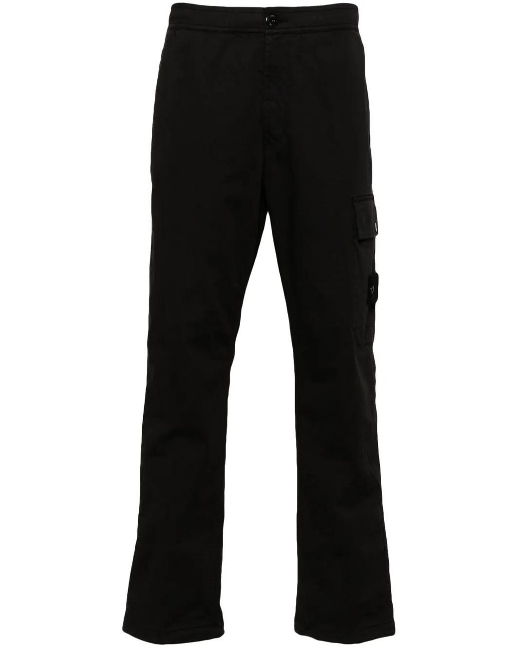 Stone Island Black Cargo Cotton Trousers for men
