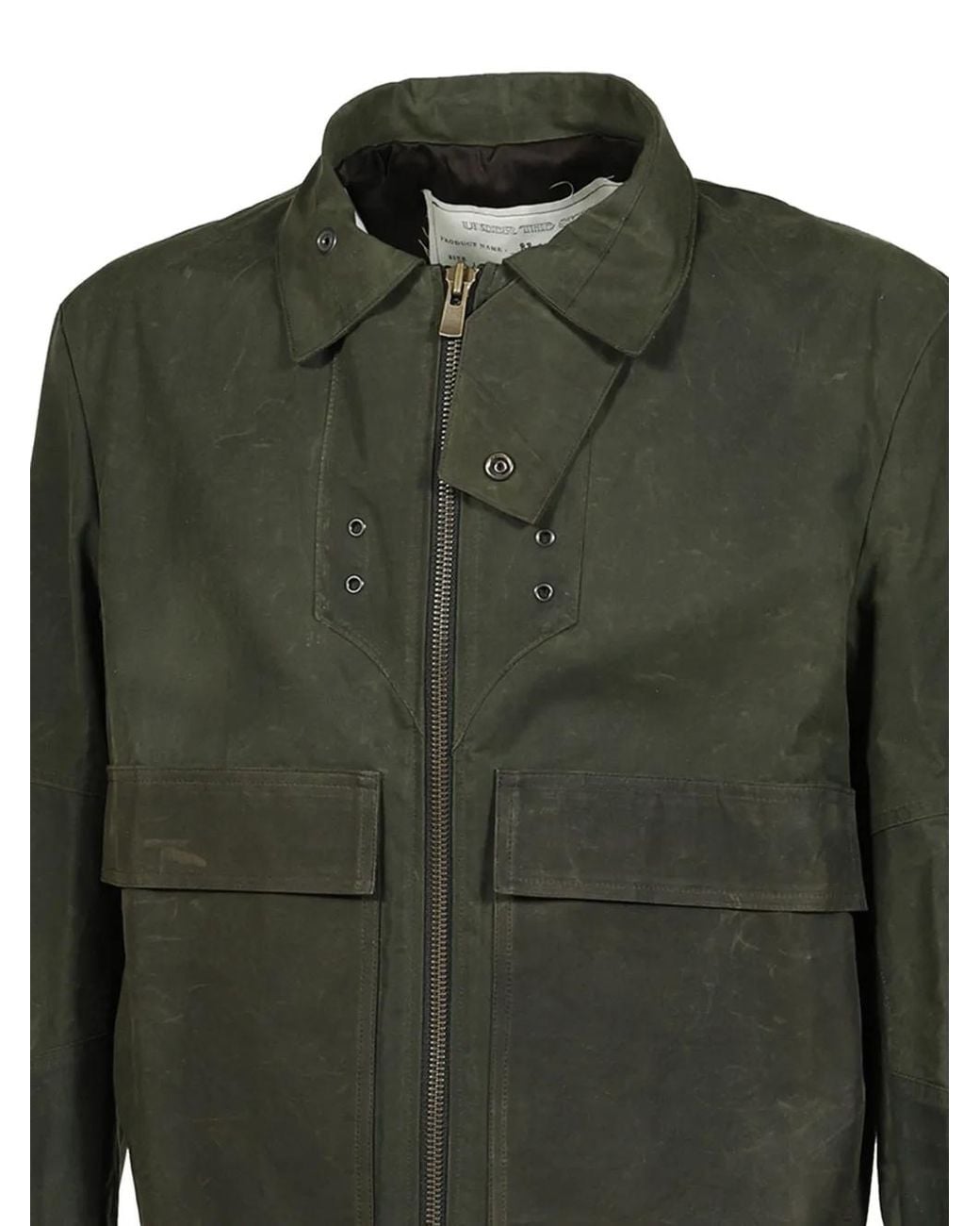 UNDER THE SIGN Green Phantom Patchwork Gloved Jacket for men