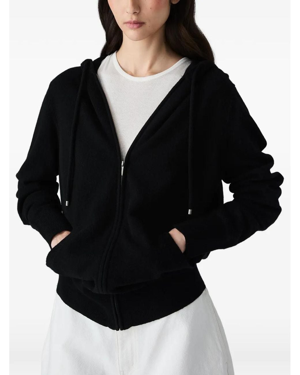 Vera Wang Gray Heidi Knitted Zip-Up Hoodie