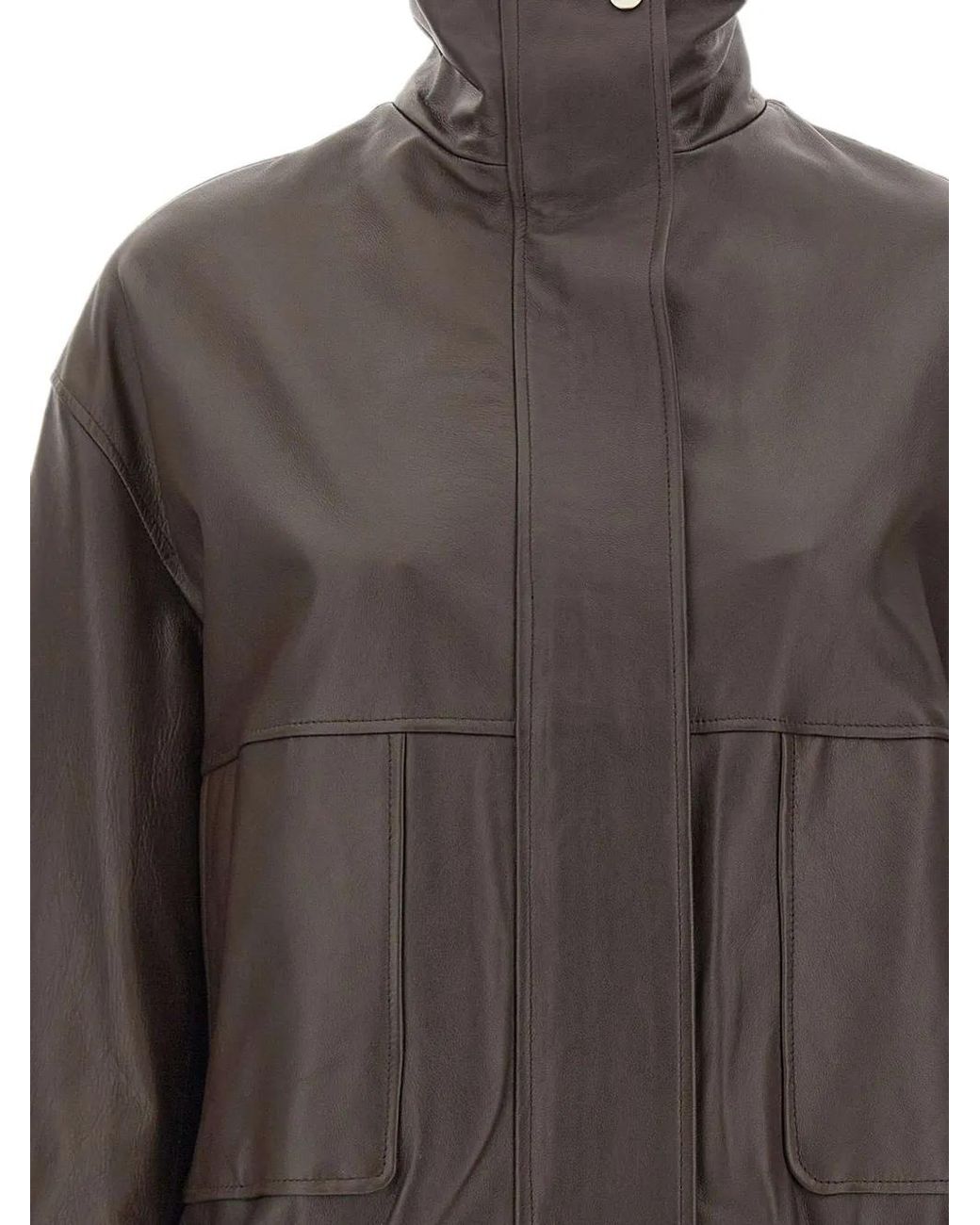 Kaos Brown Leather Bomber Jacket