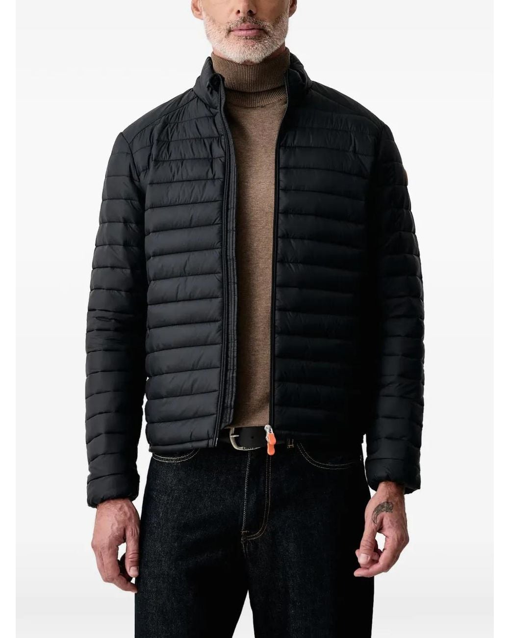 Save The Duck Black Alexander Quilted Zip-Up Jacket for men