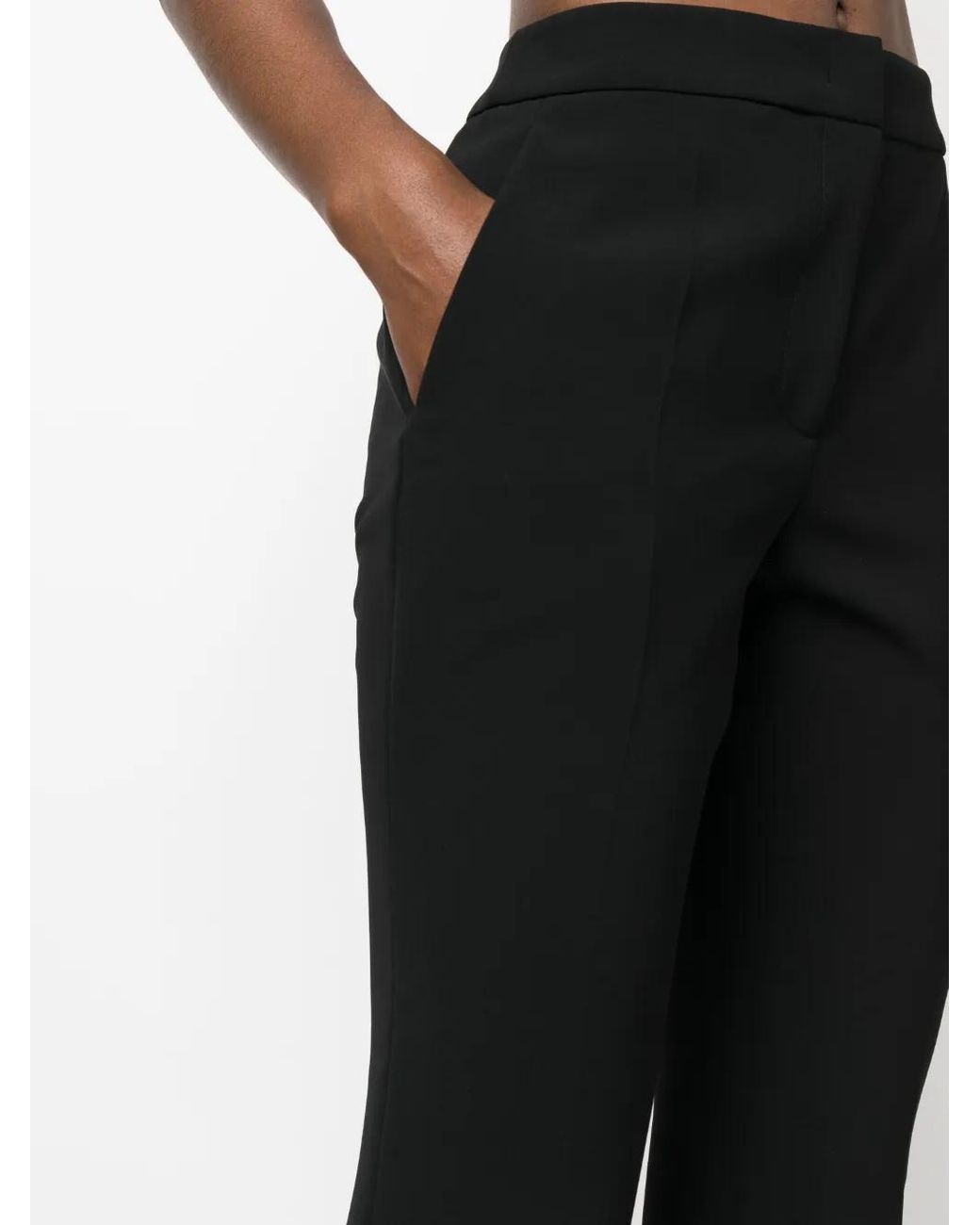 Moschino Black Mid-Rise Slim-Fit Trousers