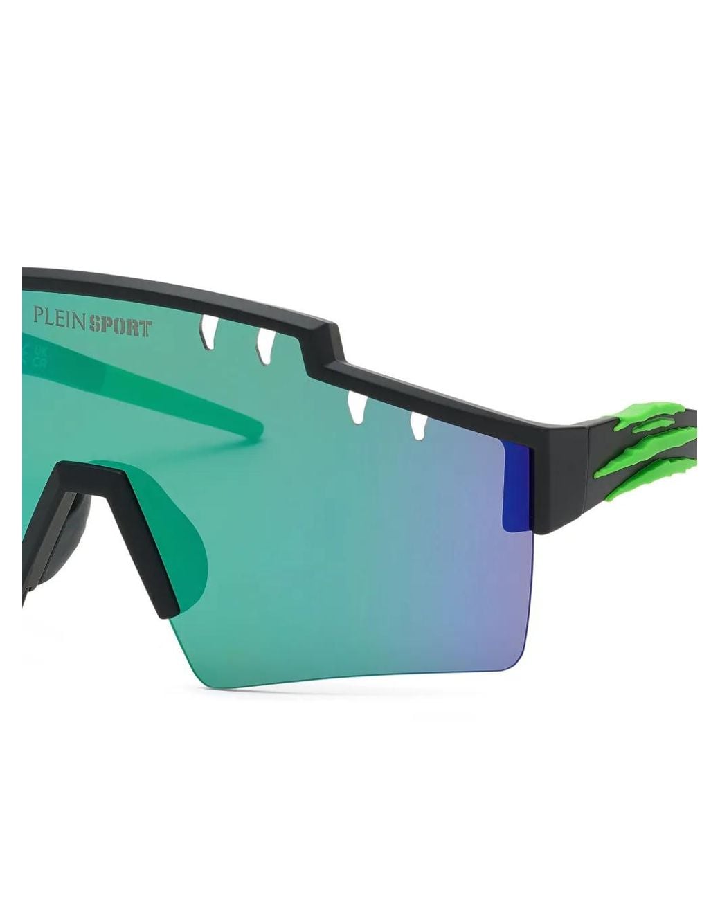 Philipp Plein Green Shield-Frame Mirrored Sunglasses for men
