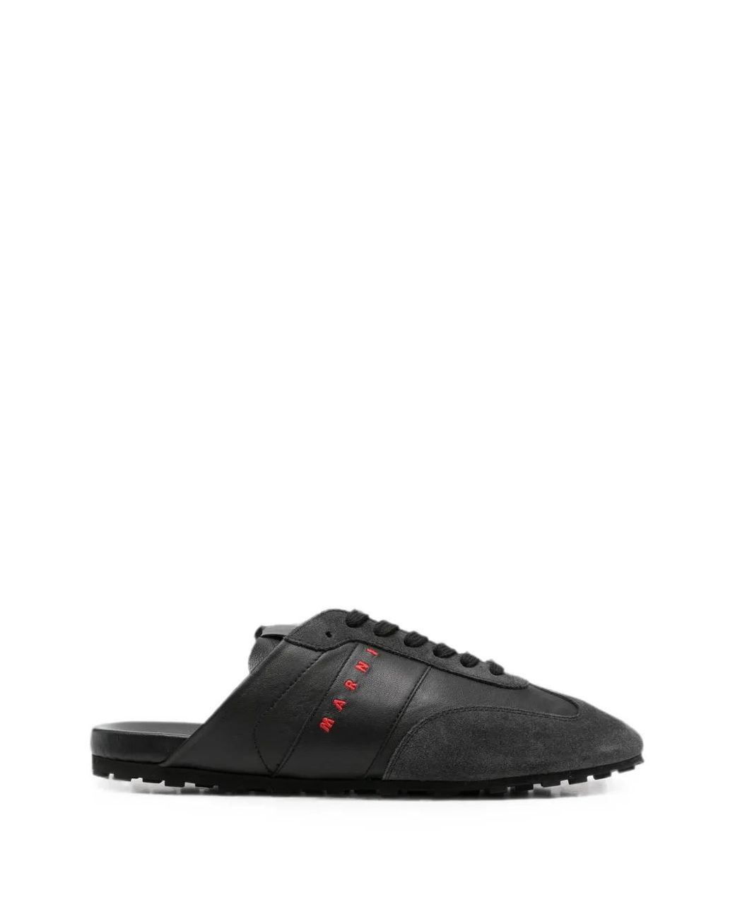 Marni Black Nappa Leather And Suede Softy Soccer Slip-On Sneakers for men