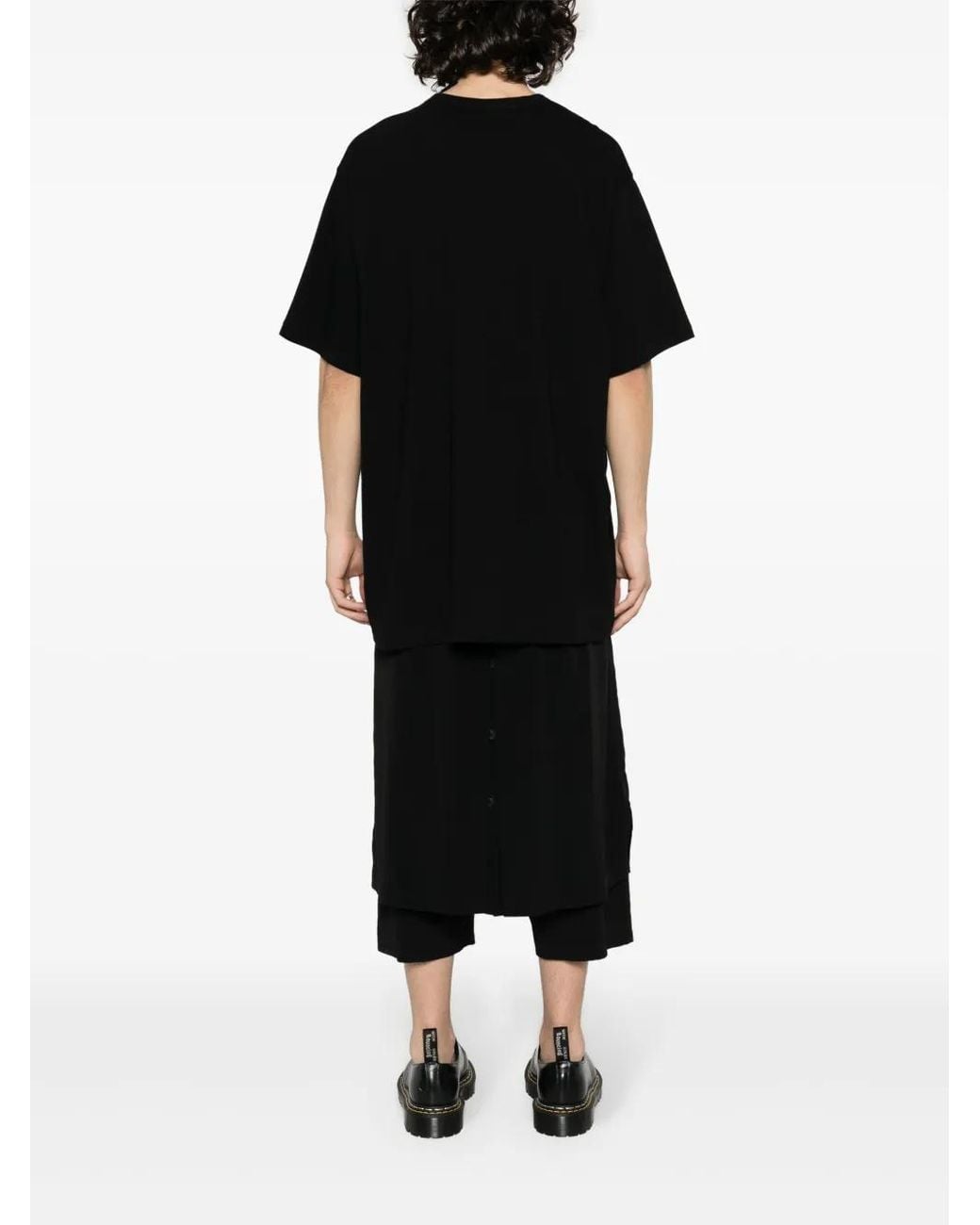 Yohji Yamamoto Black Short-Sleeves Cotton T-Shirt for men