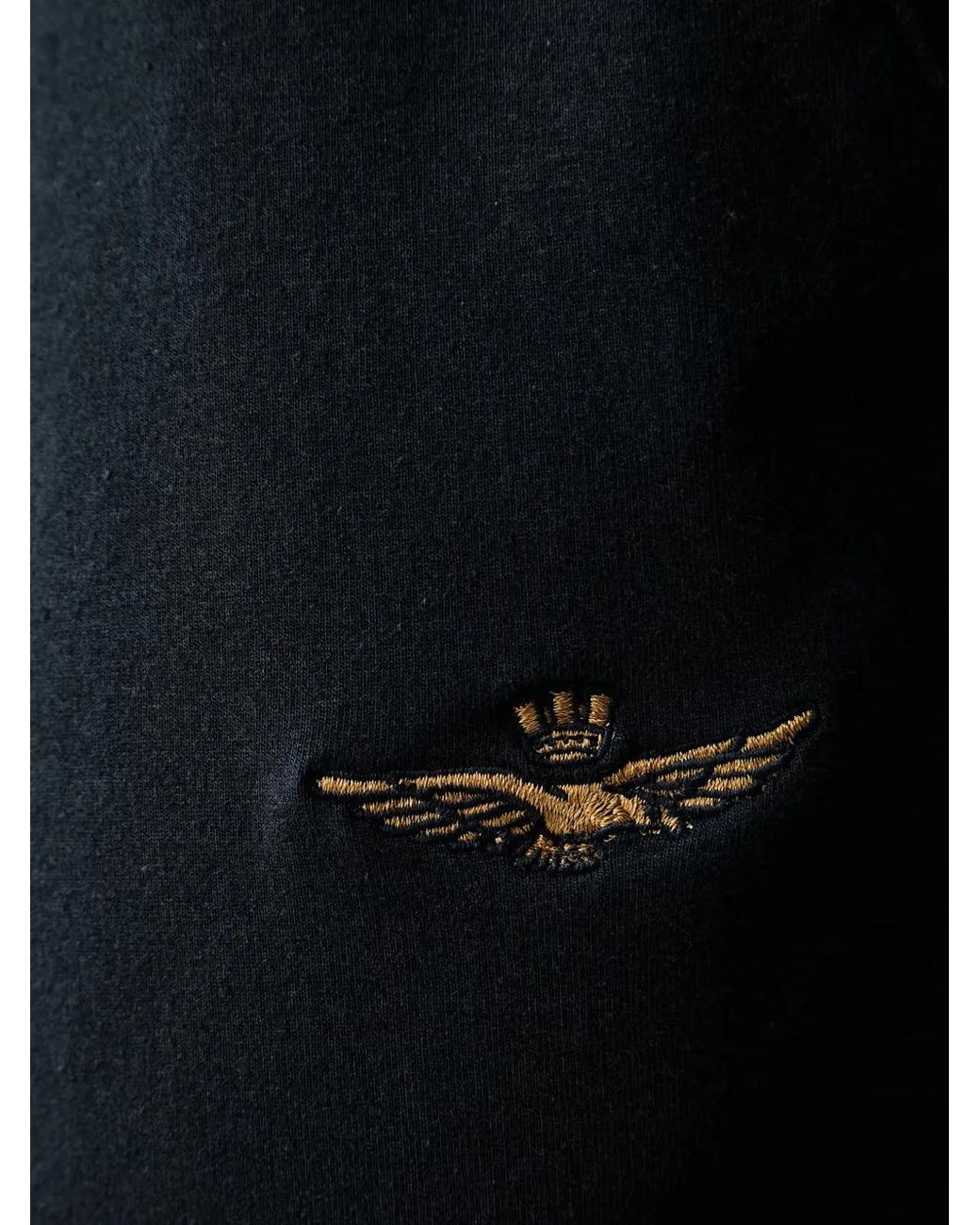Aeronautica Militare Black Embroidered-Logo Drawstring Track Pants for men