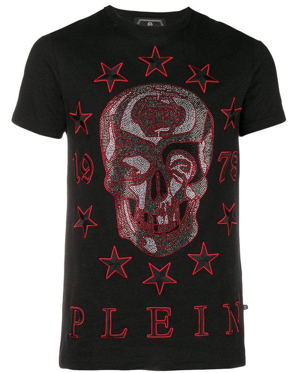 Camiseta con calavera de cristal Philipp Plein de hombre de color Negro |  Lyst