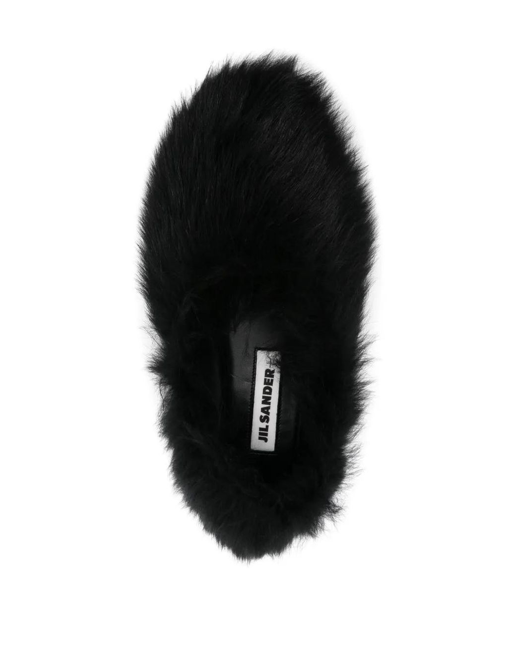 Jil Sander Black Faux-Fur Ballerina Shoes