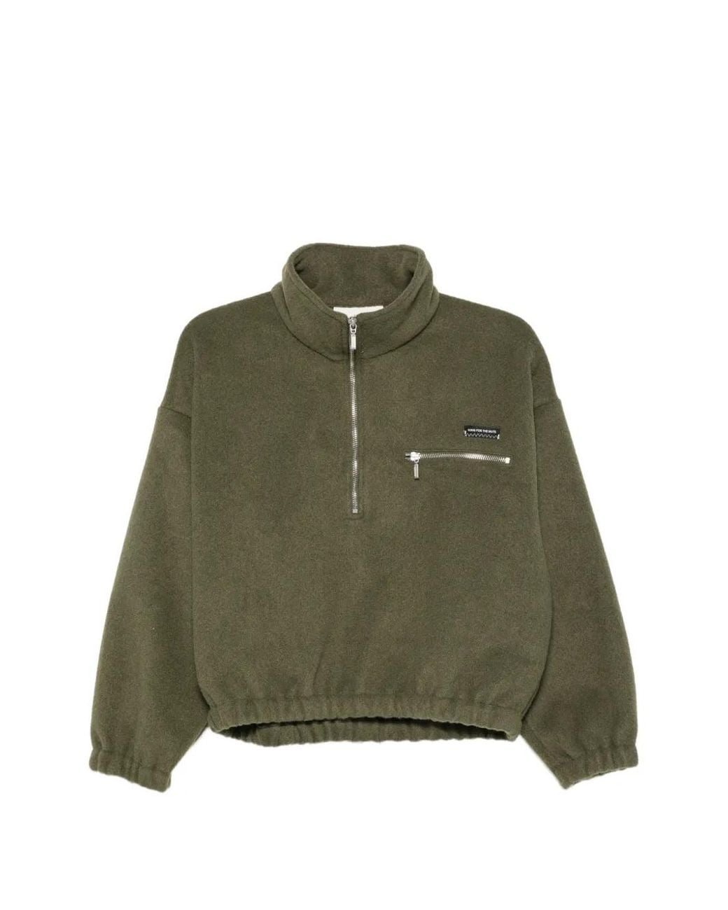Song For The Mute Green Half-Zip Chest-Pocket Sweater