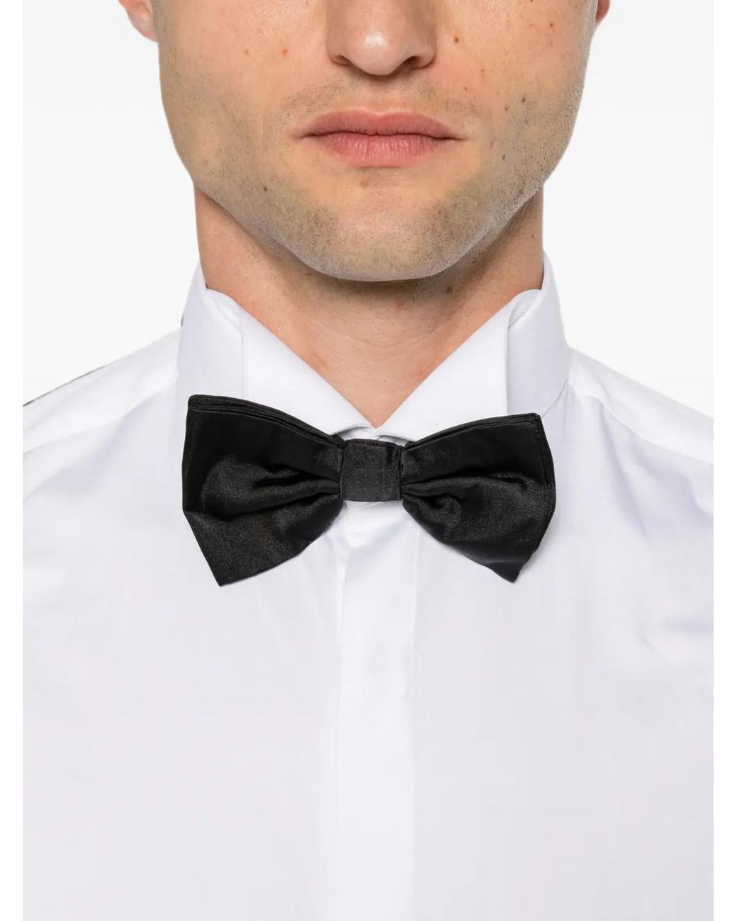 Carlo Pignatelli White Wing-Collar Concealed-Fastening Shirt for men