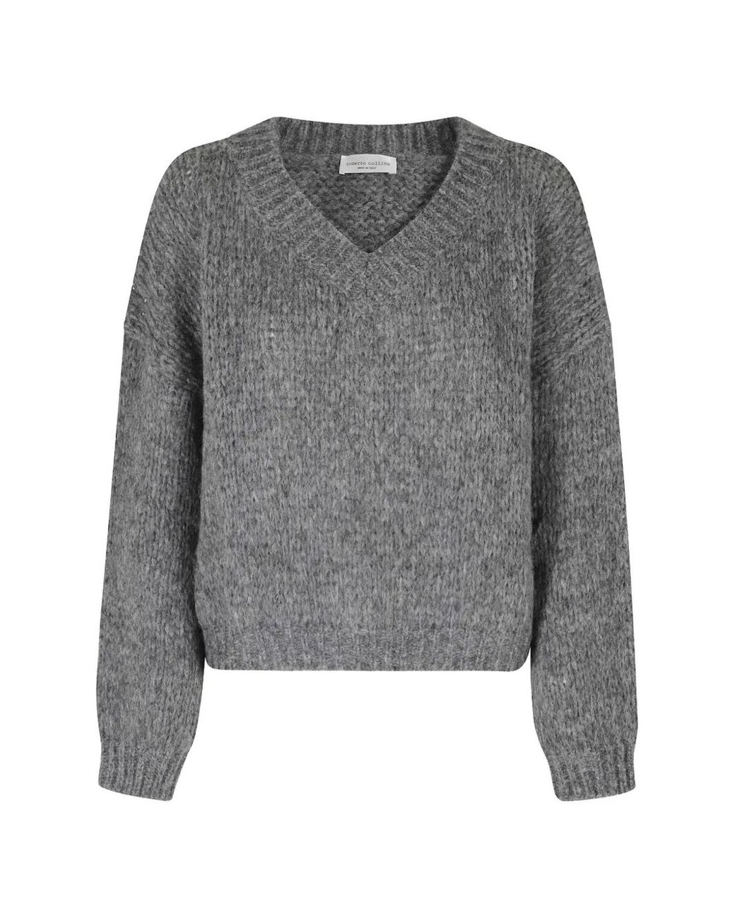 Roberto Collina Gray Pull En Maille Épaisse À Col V