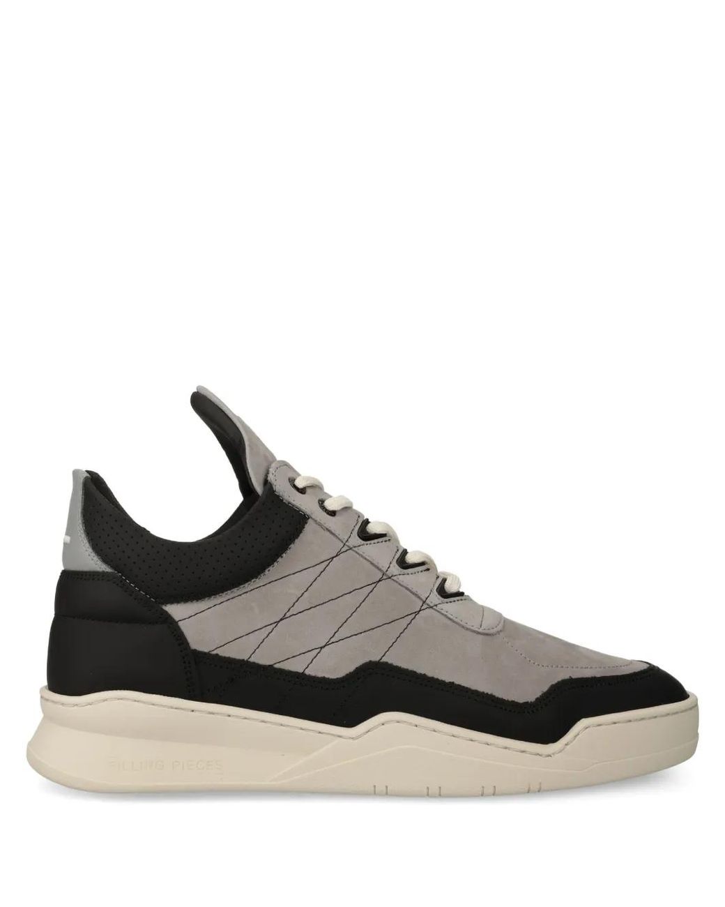 Filling Pieces Black Logo-Embroidered Sneakers for men