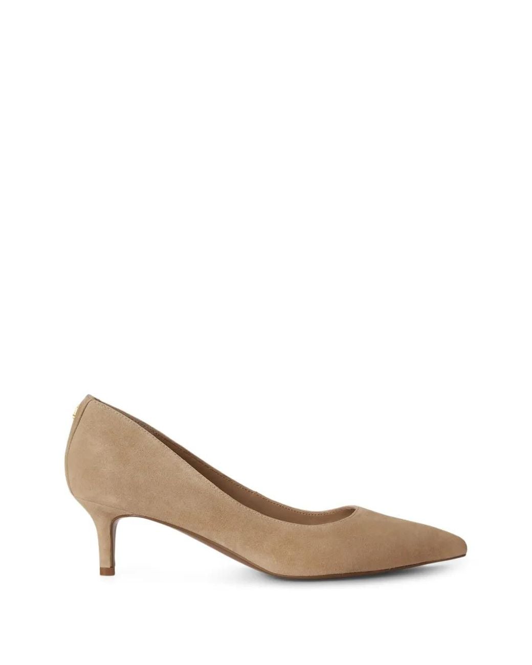 Ralph Lauren Natural Adrienne Pointed-Toe Suede Pumps