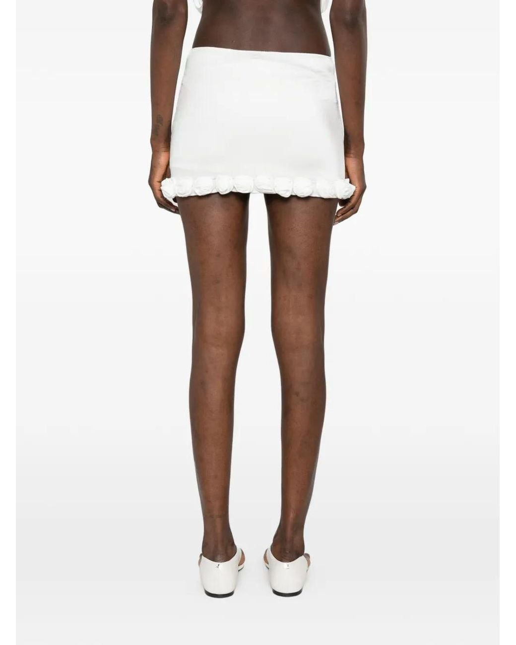 Oseree White Bridal Rose Skirt