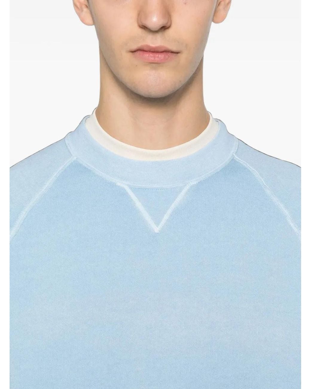 FILIPPO DE LAURENTIIS Blue Raglan-Sleeve Cotton Sweatshirt for men