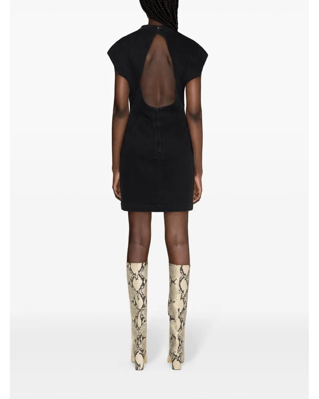 Isabel Marant Black Stretch Cotton Blend Dress