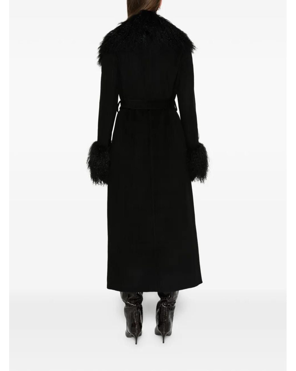 DUCIE Black Lola Mongolian Coat