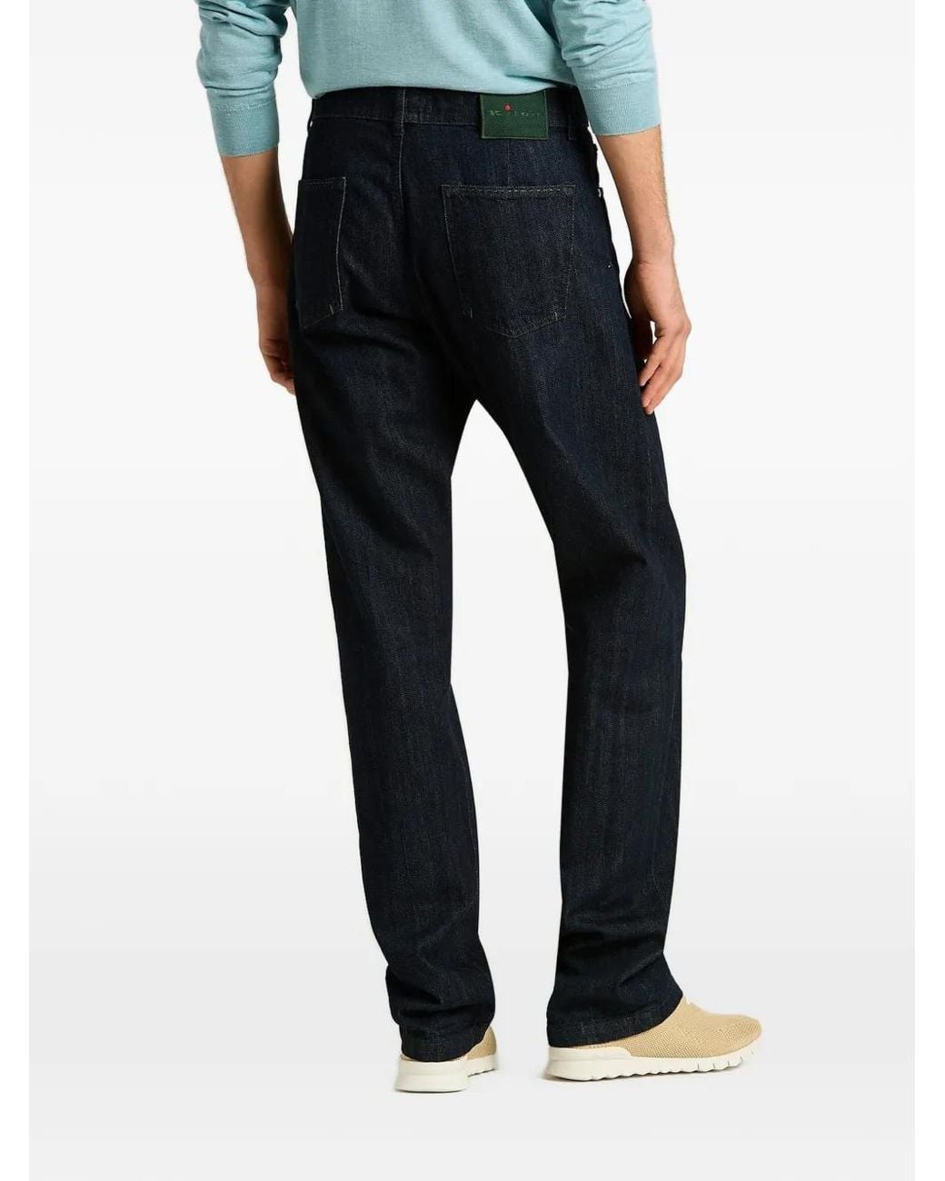 Vaqueros Rectos Con Botones Kiton de hombre de color Blue