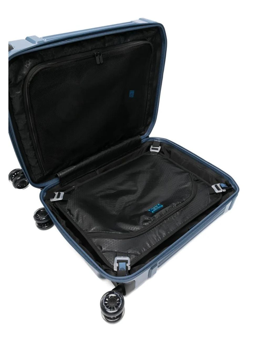 Piquadro Blue Pop Ribbed Four-Wheel Cabin Suitcase for men