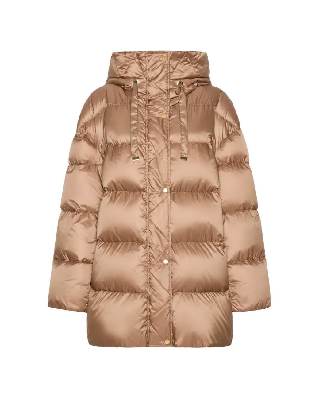 Max Mara Natural Quilted Hooded Coat