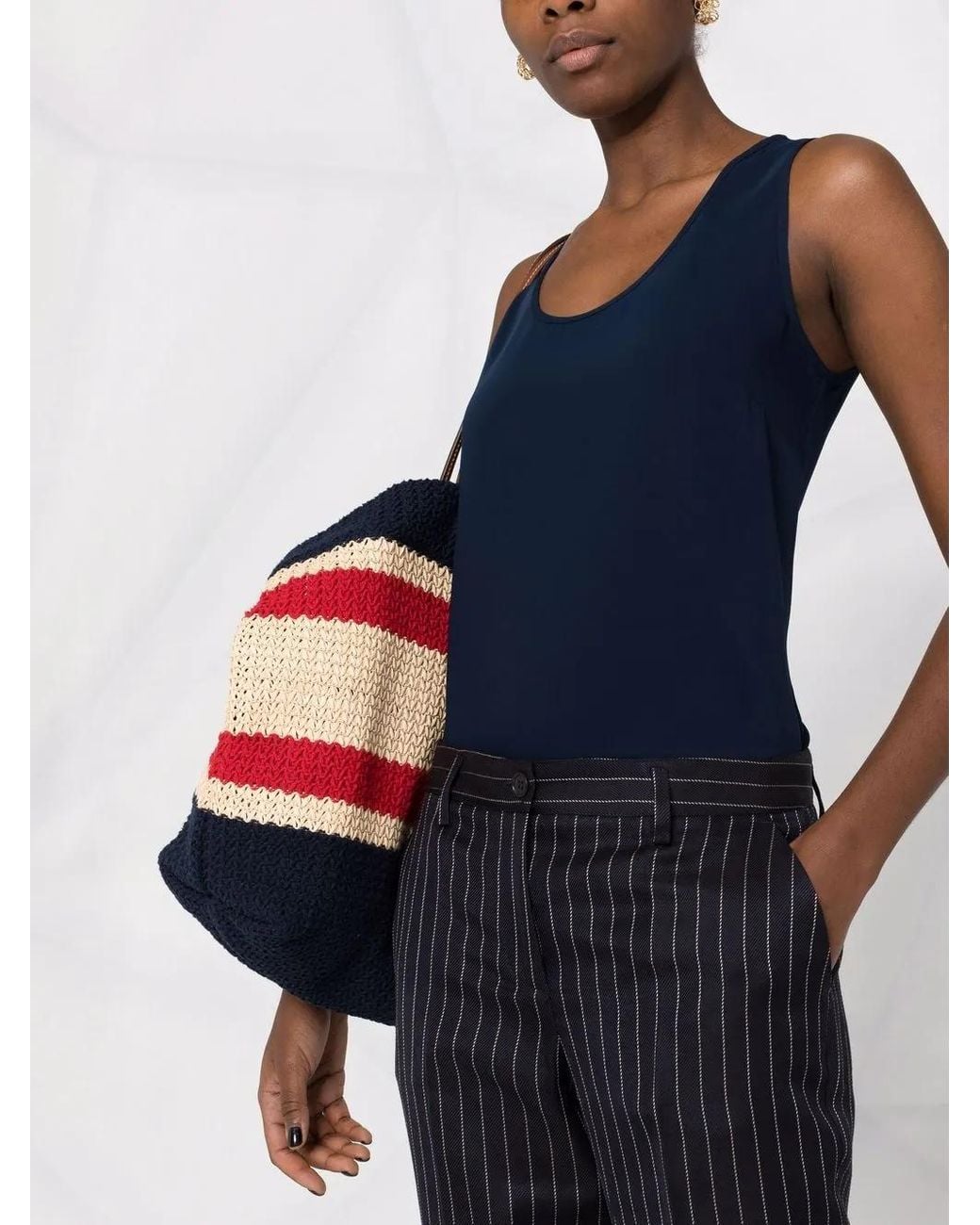 P.A.R.O.S.H. Blue Scoop-Neck Sleeveless Blouse