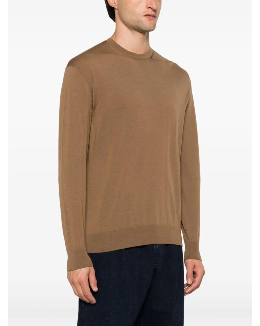 D4.0 Brown Fine-Knit Sweater for men