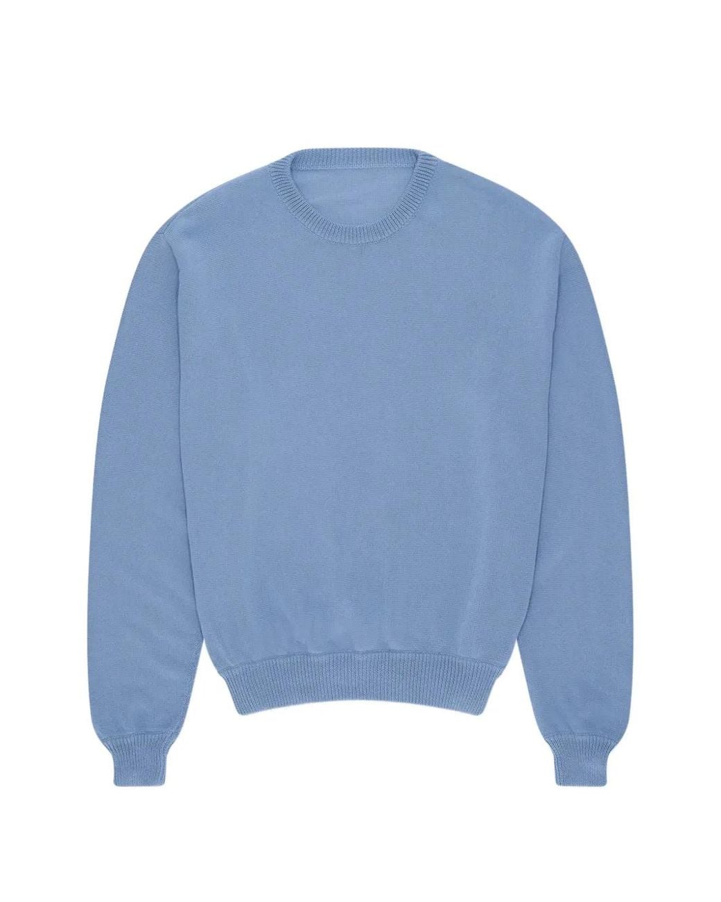 Fortela Blue Ribbed Crew-Neck Sweater for men
