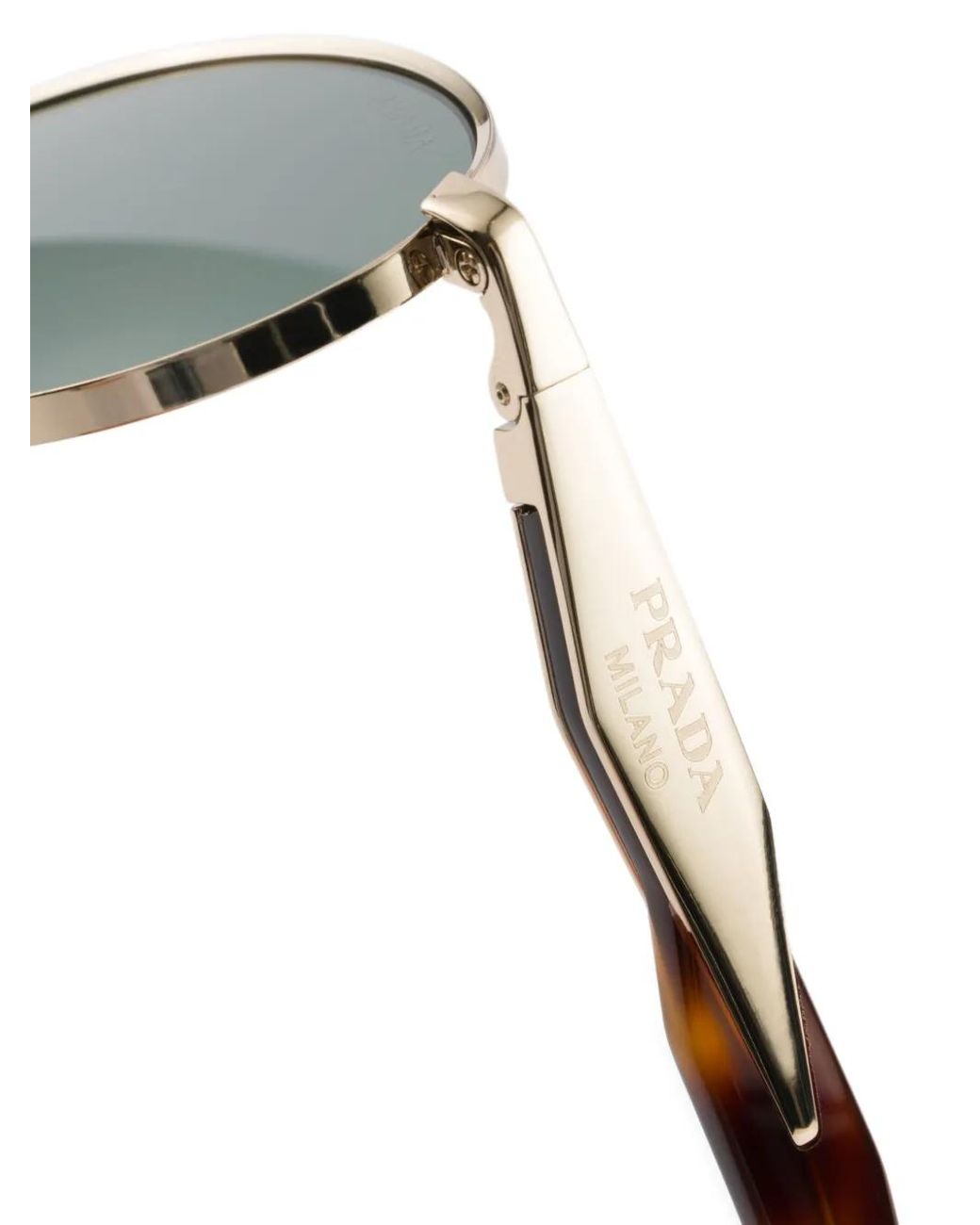 Prada Gray Oval-Frame Sunglasses