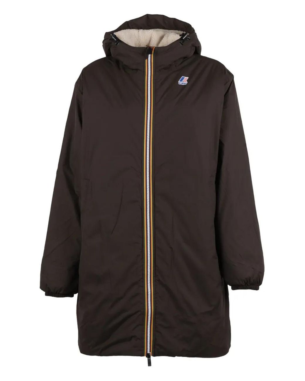 K-Way Black Zip-Fastening Hooded Jacket