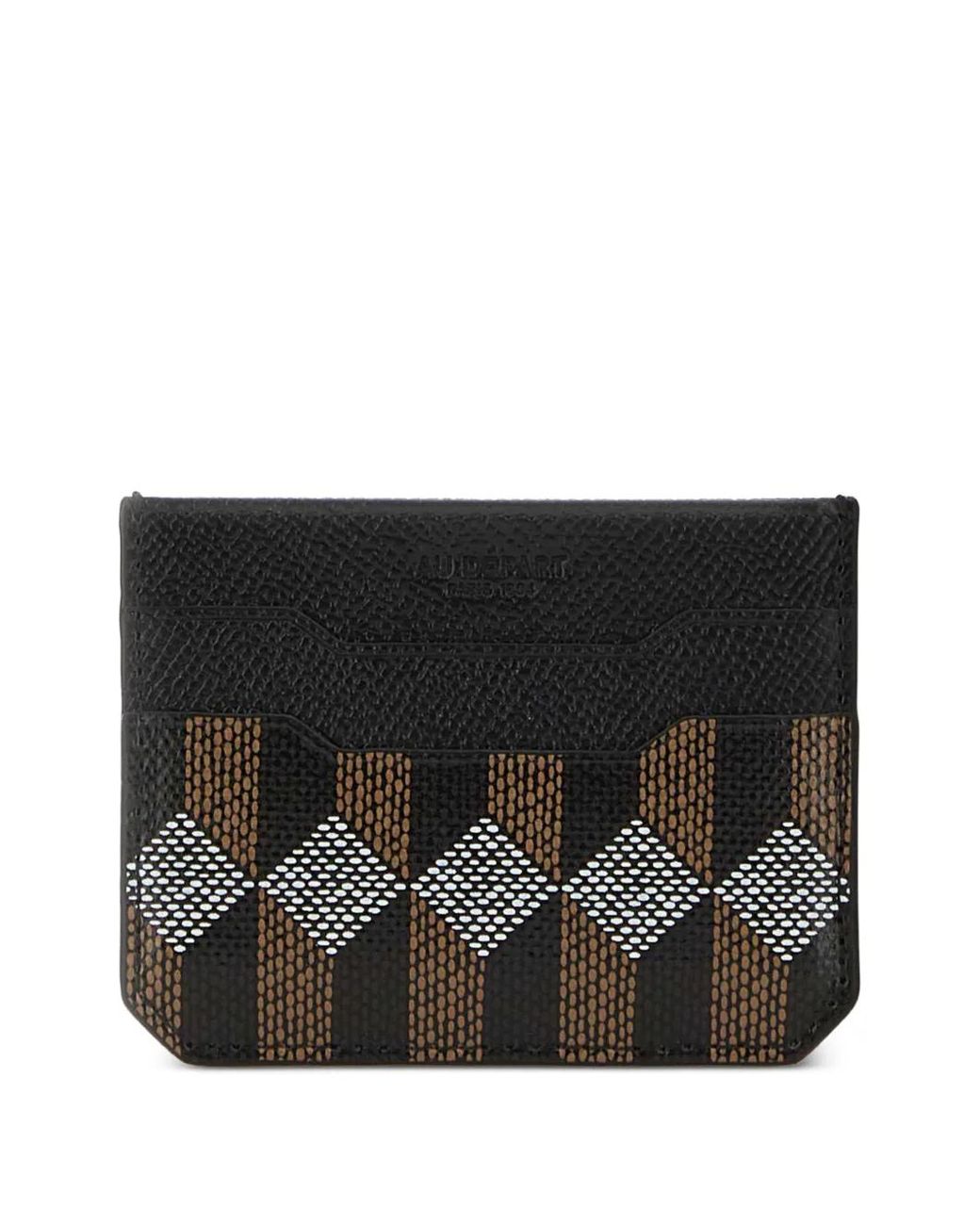 AU DEPART Black Printed Leather Card Holder