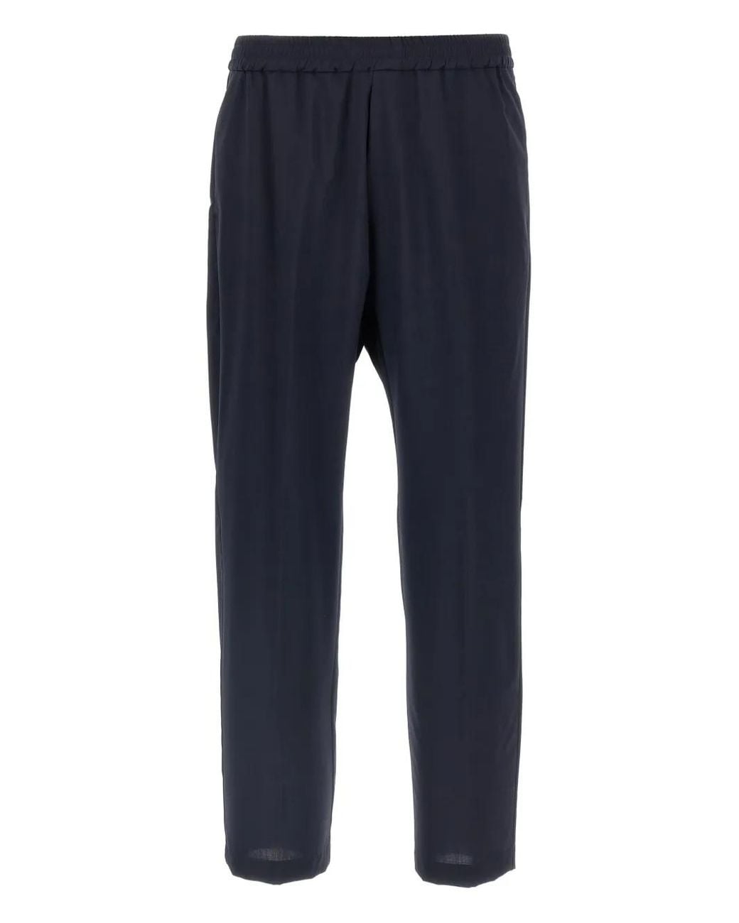 Barena Blue Bativoga Pleated Elastic-Waistband Trousers for men