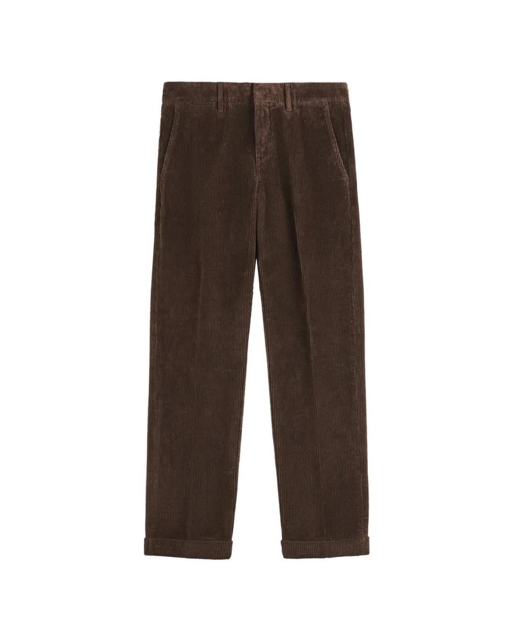 Fay Brown Corduroy Turn-Up Trousers for men