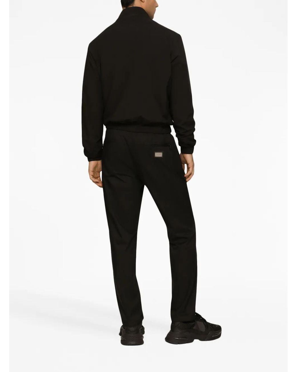Dolce & Gabbana Black Logo-Plaque Track Pants for men