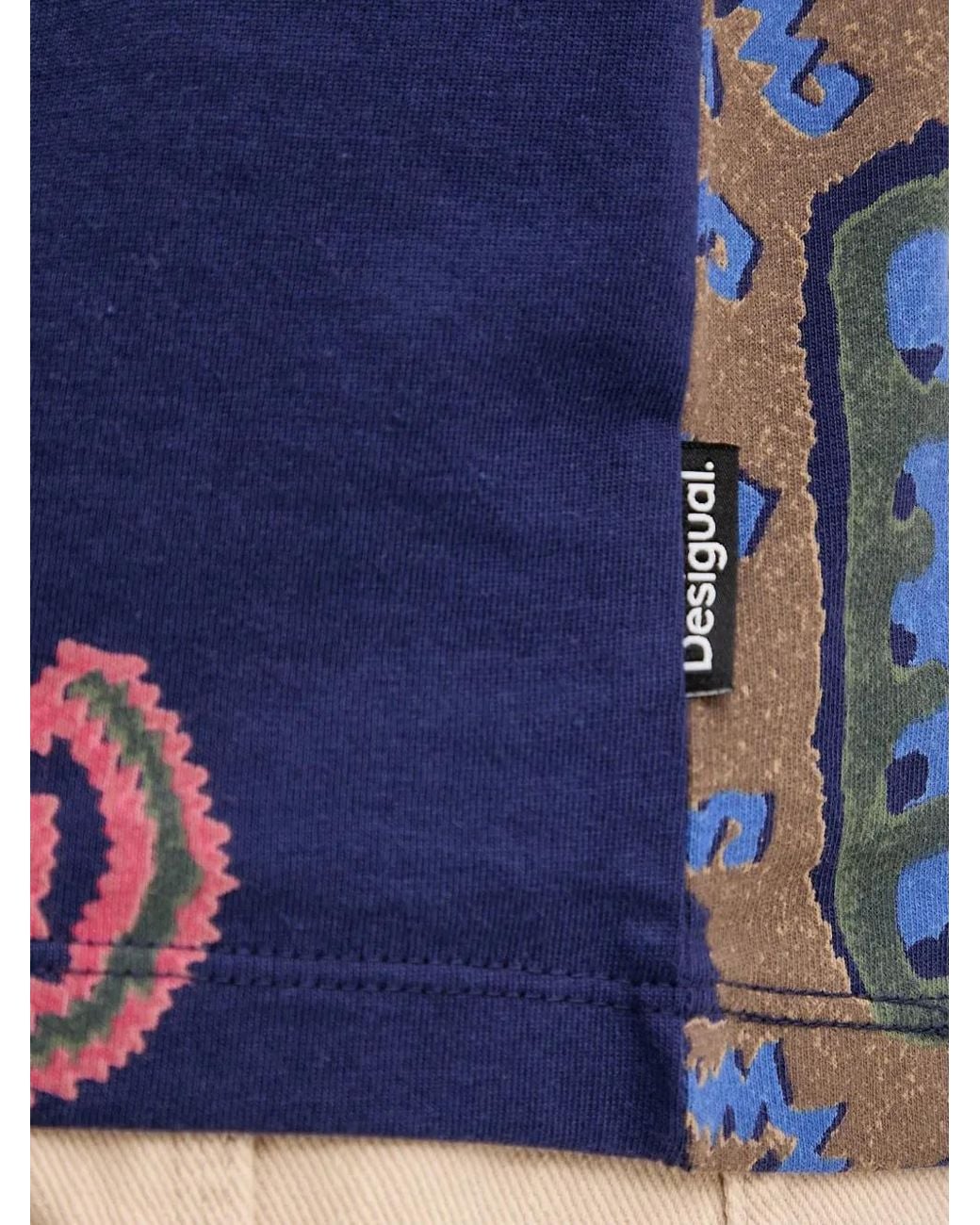 Desigual Blue Graphic-Print T-Shirt for men