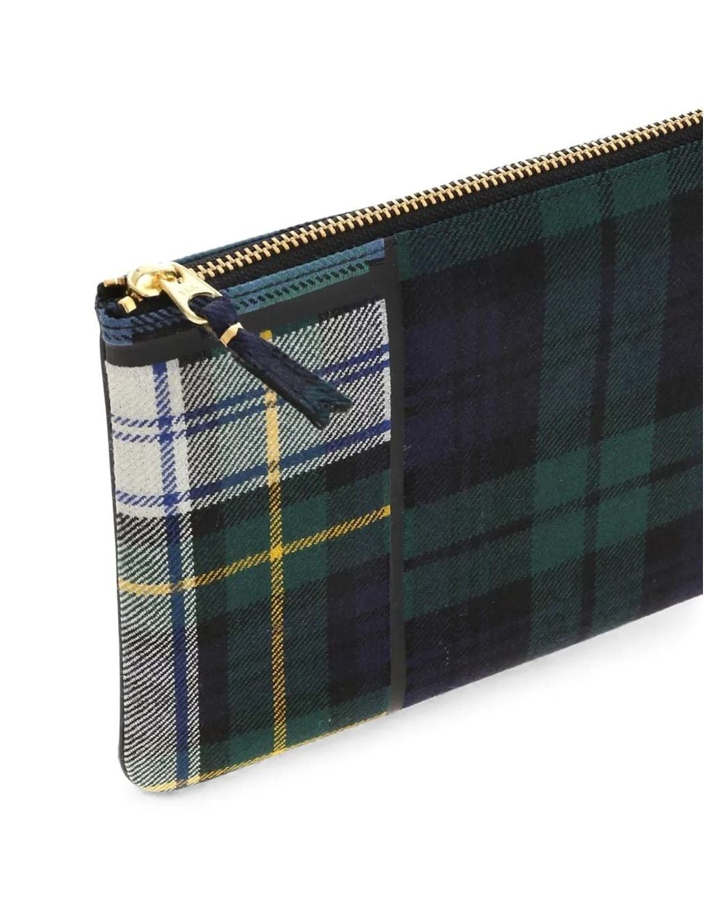 Comme des Garçons Gray Tartan Patchwork Wallet