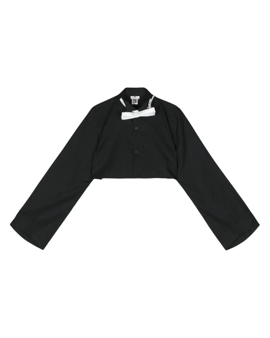 Noir Kei Ninomiya Black Bow-Tie Cropped Shirt