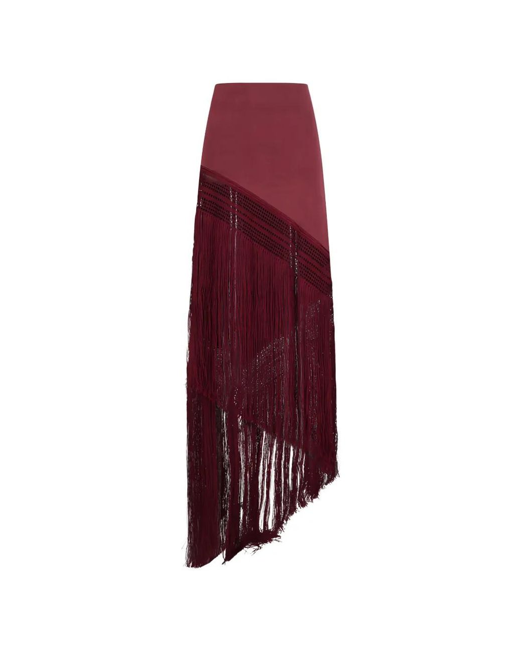 ANDAMANE Purple Marisol Fringe-Trimmed Skirt