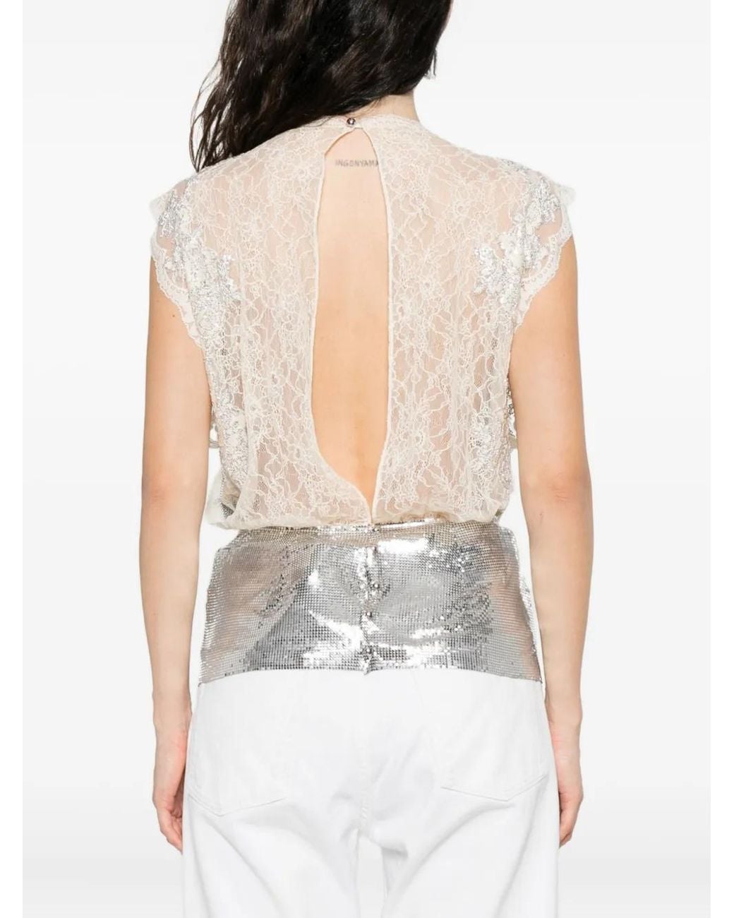 Top Con Inserti di Rabanne in White
