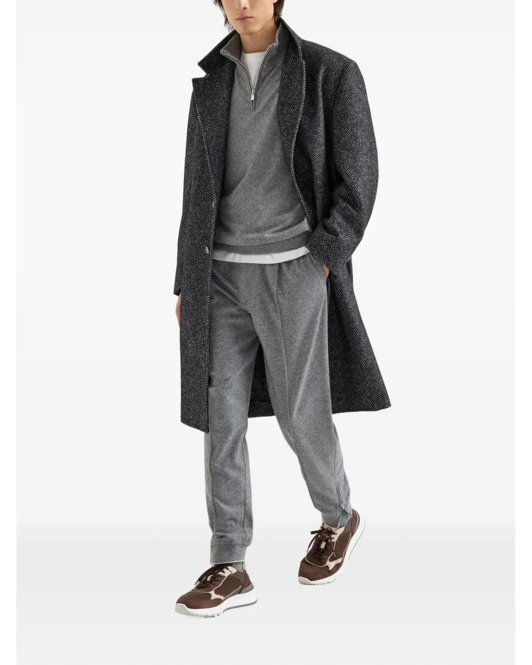 Brunello Cucinelli Brown Lace-Up Sneakers for men