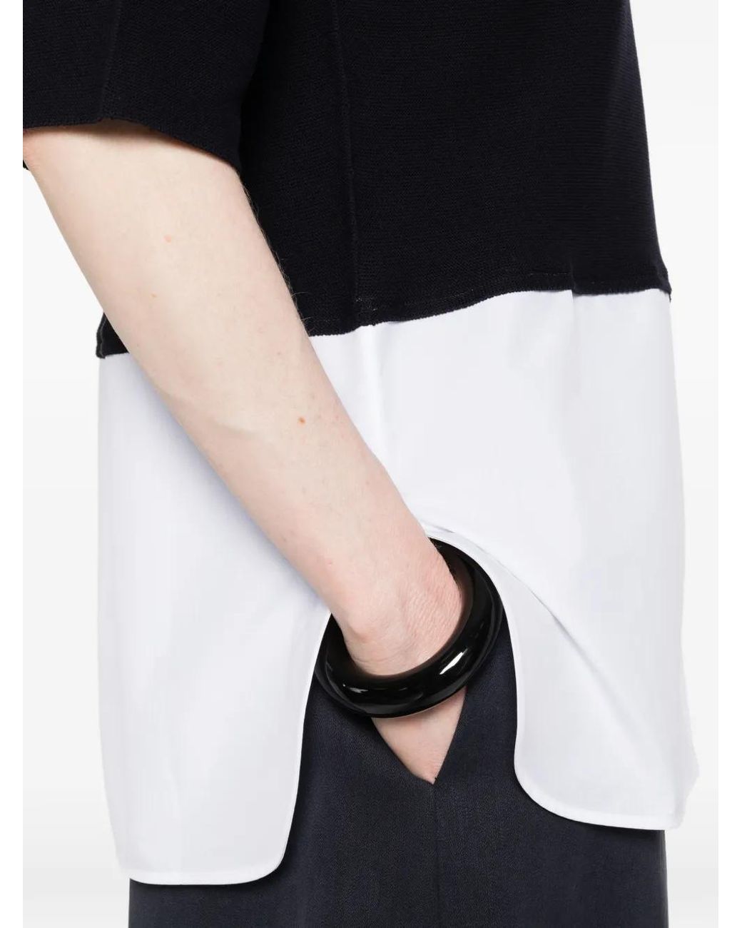 Fabiana Filippi Black Two-Tone Top