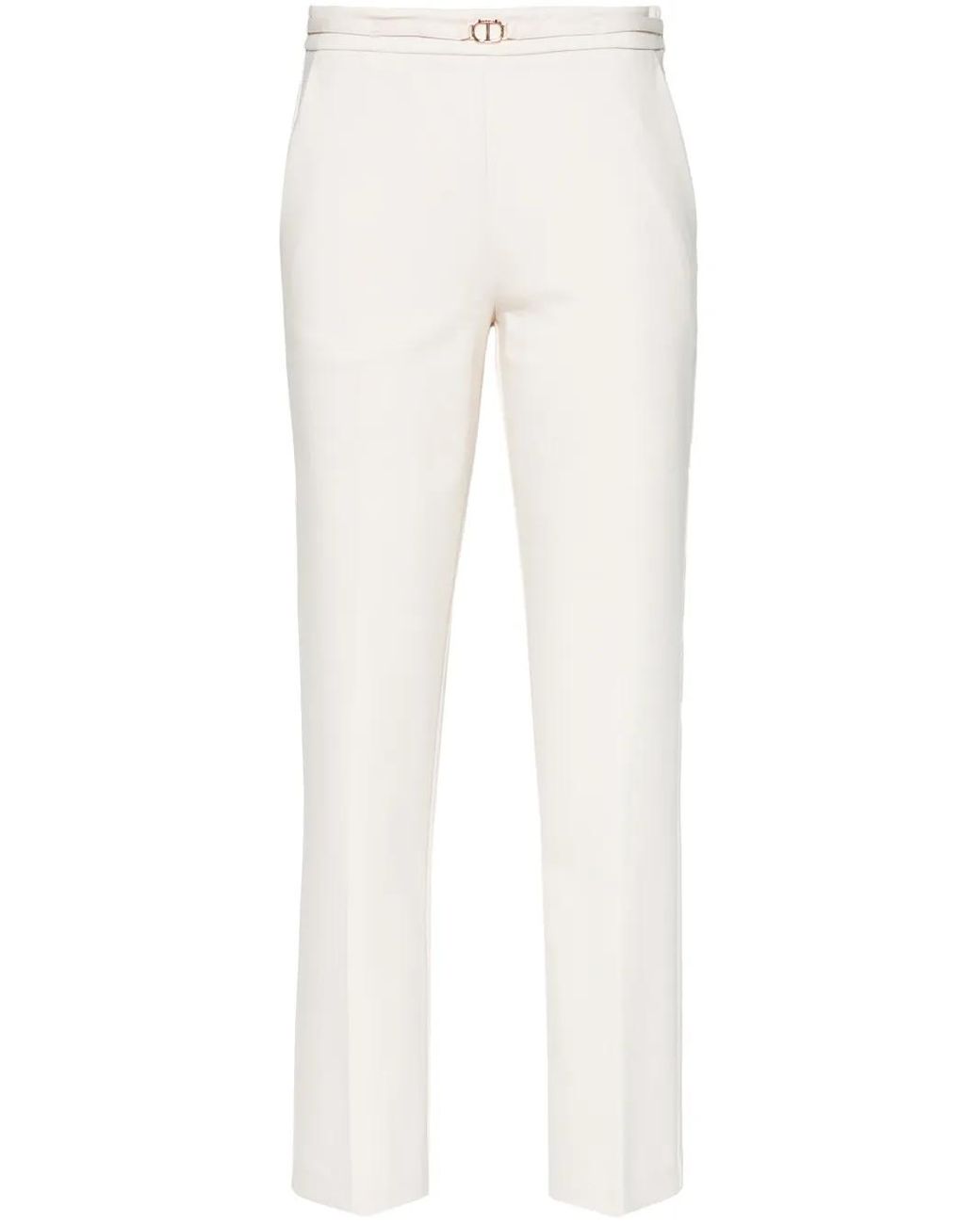 Twinset White Oval T Creased Trousers
