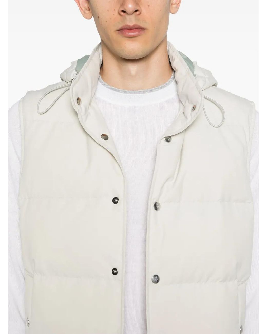Chaleco Acolchado Con Capucha Eleventy de hombre de color White