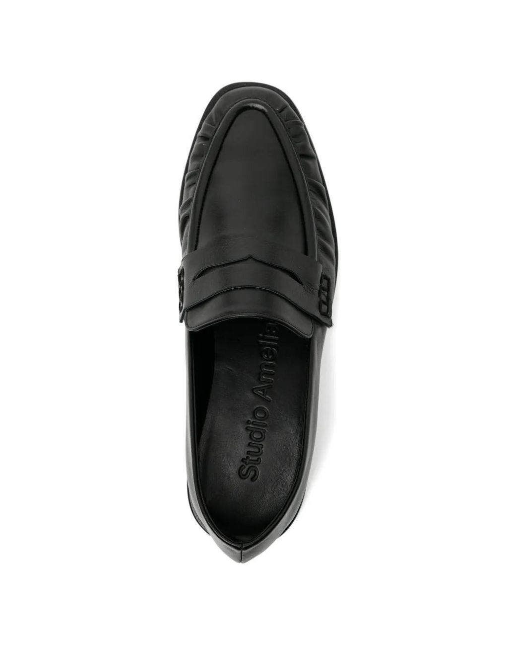 STUDIO AMELIA Black Leather Loafers